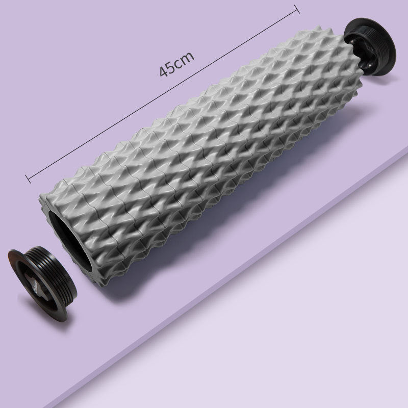 Foam massage roller in gray color with dimensions of 45cm for effective muscle relaxation and recovery.